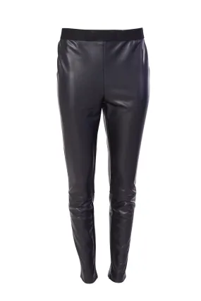 188- Ora Leatherette Leggings- Black