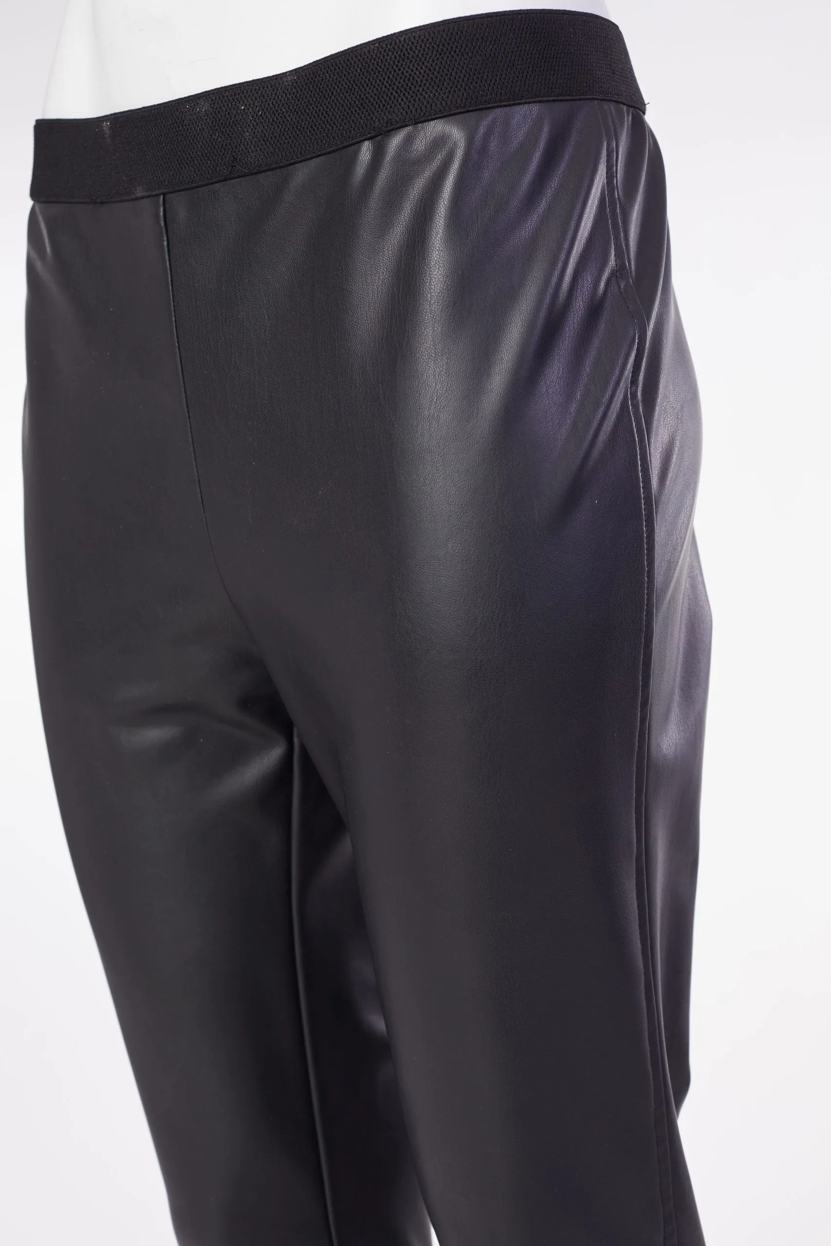 188- Ora Leatherette Leggings- Black