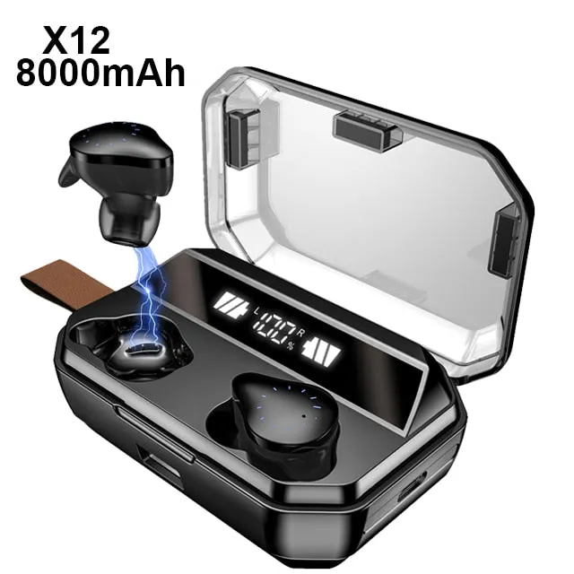 4000mAh Bluetooth Wireless Earphones - Waterproof Earbuds With LED Display