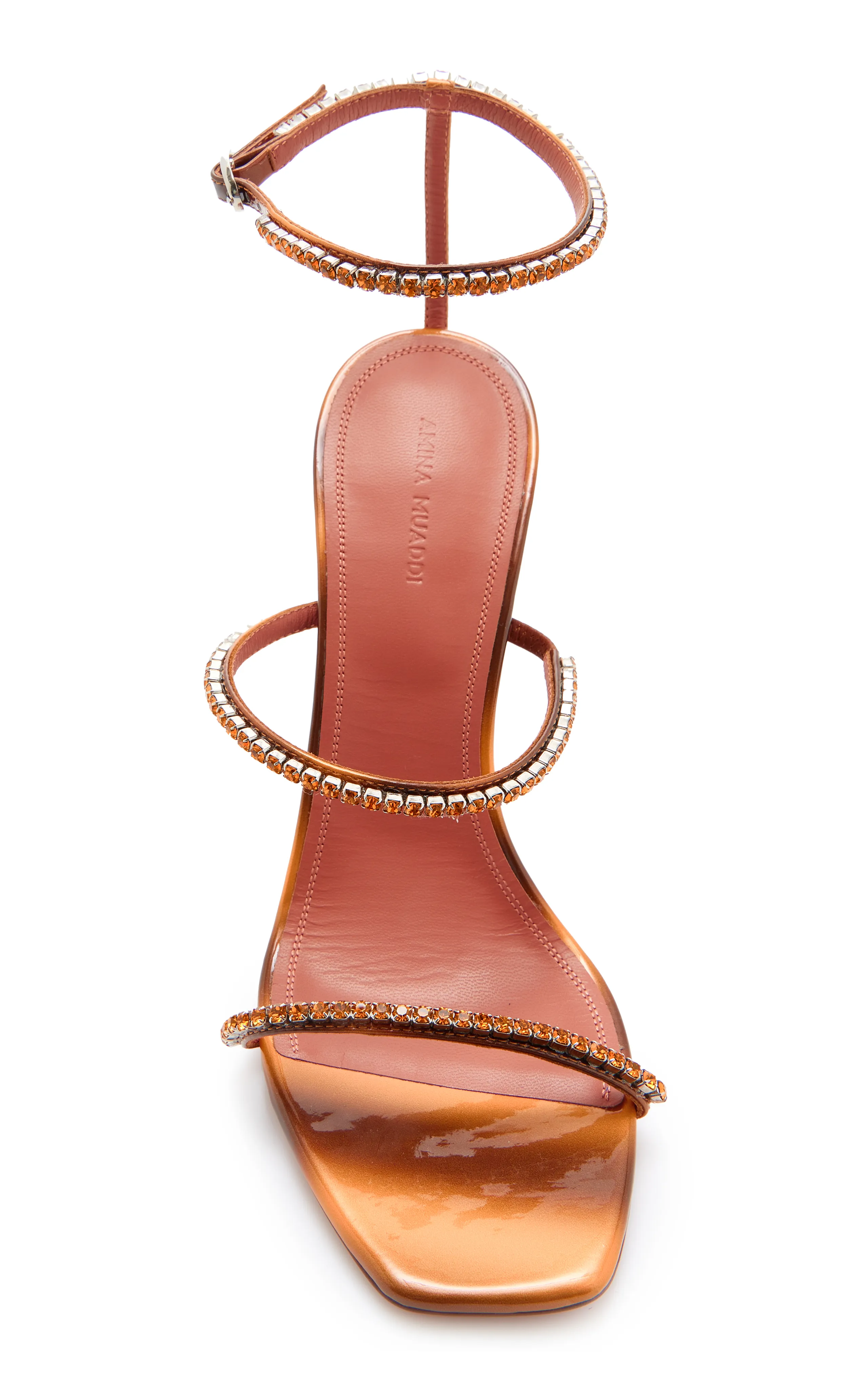 Amina Muaddi Gilda Crystal-Embellished Leather Sandals