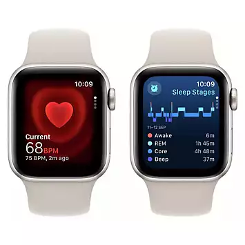 Apple Watch SE GPS 40mm Starlight Aluminium Case with Starlight Sport Band - M/L | Kaleidoscope