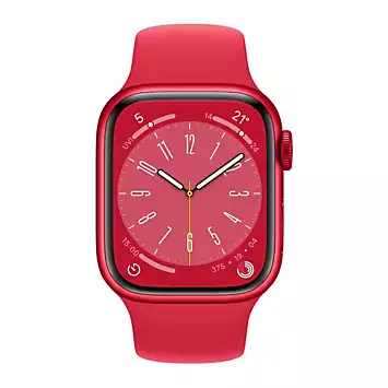 Apple Watch Series 8 GPS 41mm (PRODUCT) RED Aluminium Case with (PRODUCT) RED Sport Band - Regular | Kaleidoscope