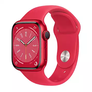 Apple Watch Series 8 GPS 41mm (PRODUCT) RED Aluminium Case with (PRODUCT) RED Sport Band - Regular | Kaleidoscope