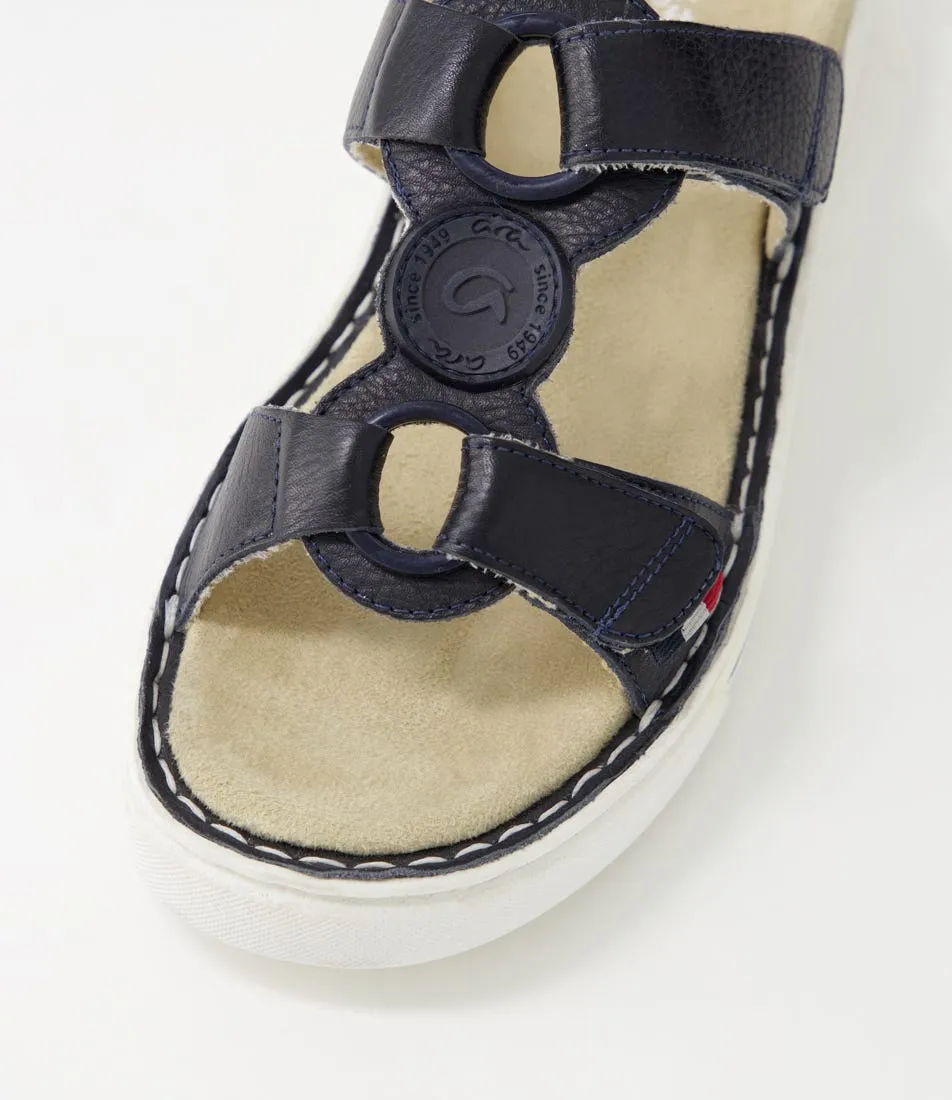 ARA Courtyard S 10 Navy Leather Sandals