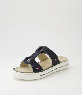 ARA Courtyard S 10 Navy Leather Sandals