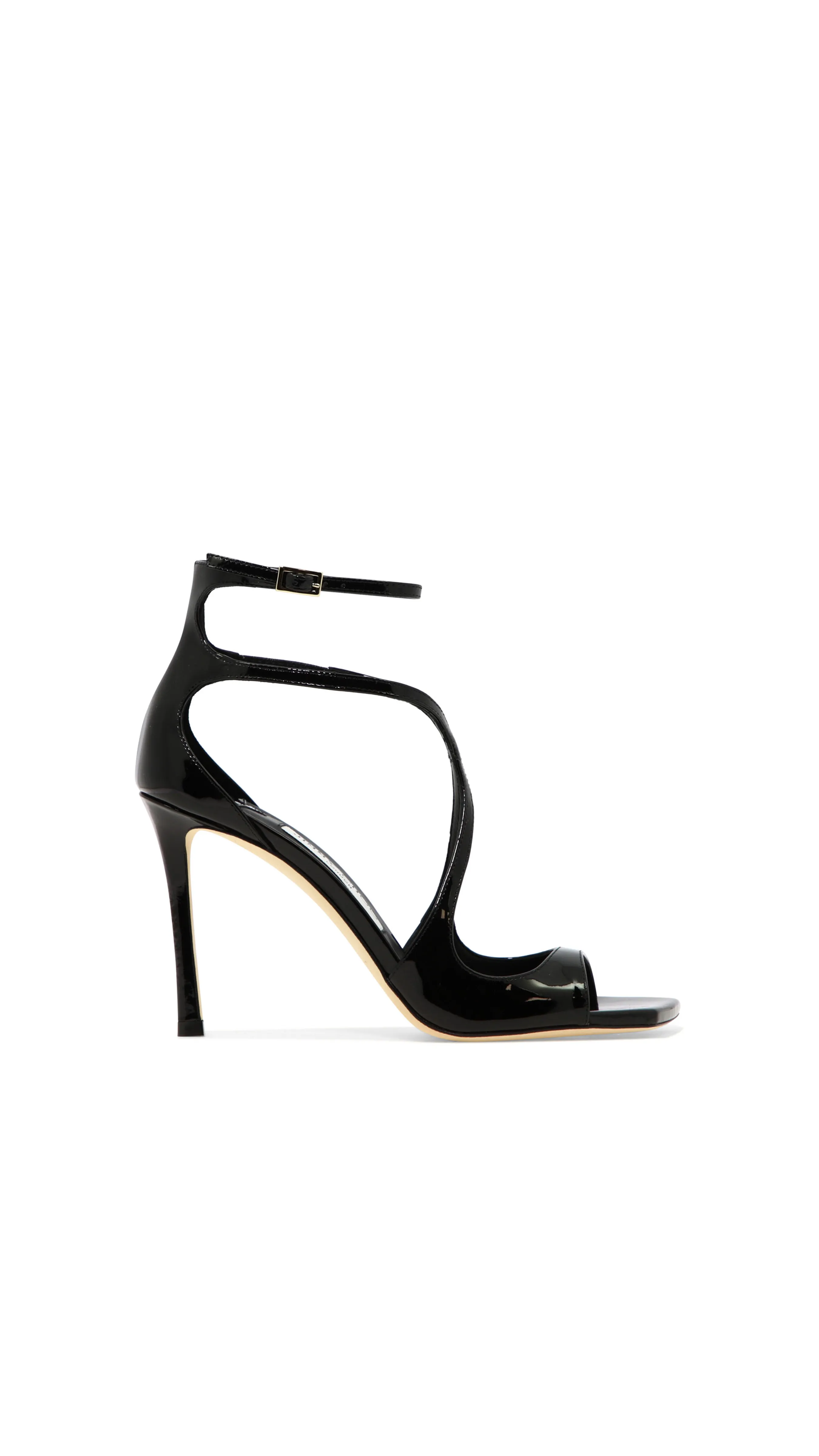 Azia Patent Leather Sandals - Black