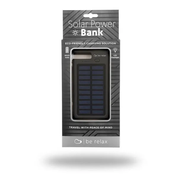 Be Relax Solar Power Bank Black Blacksize Small