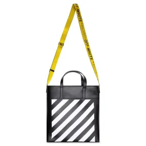 Binder Diag Saffiano Tote - Black/White