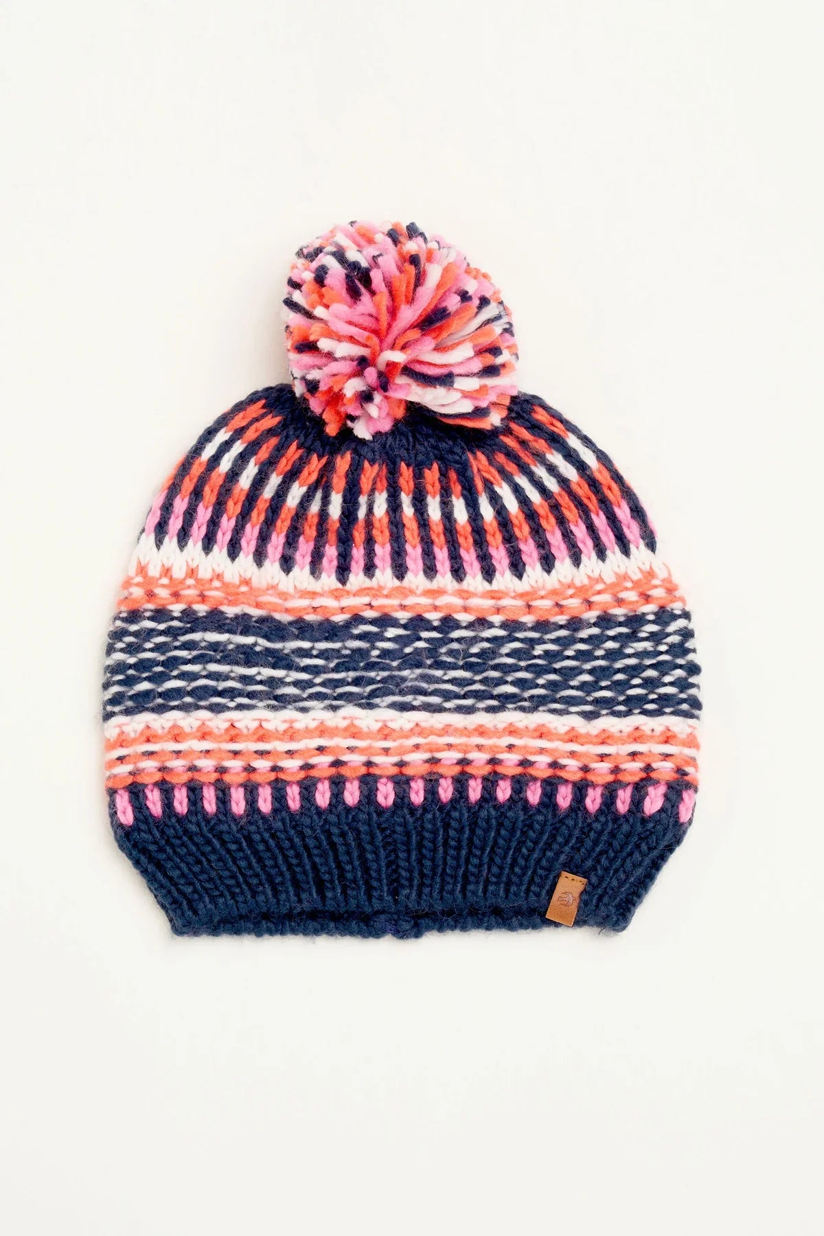 Brakeburn - Textured Stripe Knitted Hat Navy