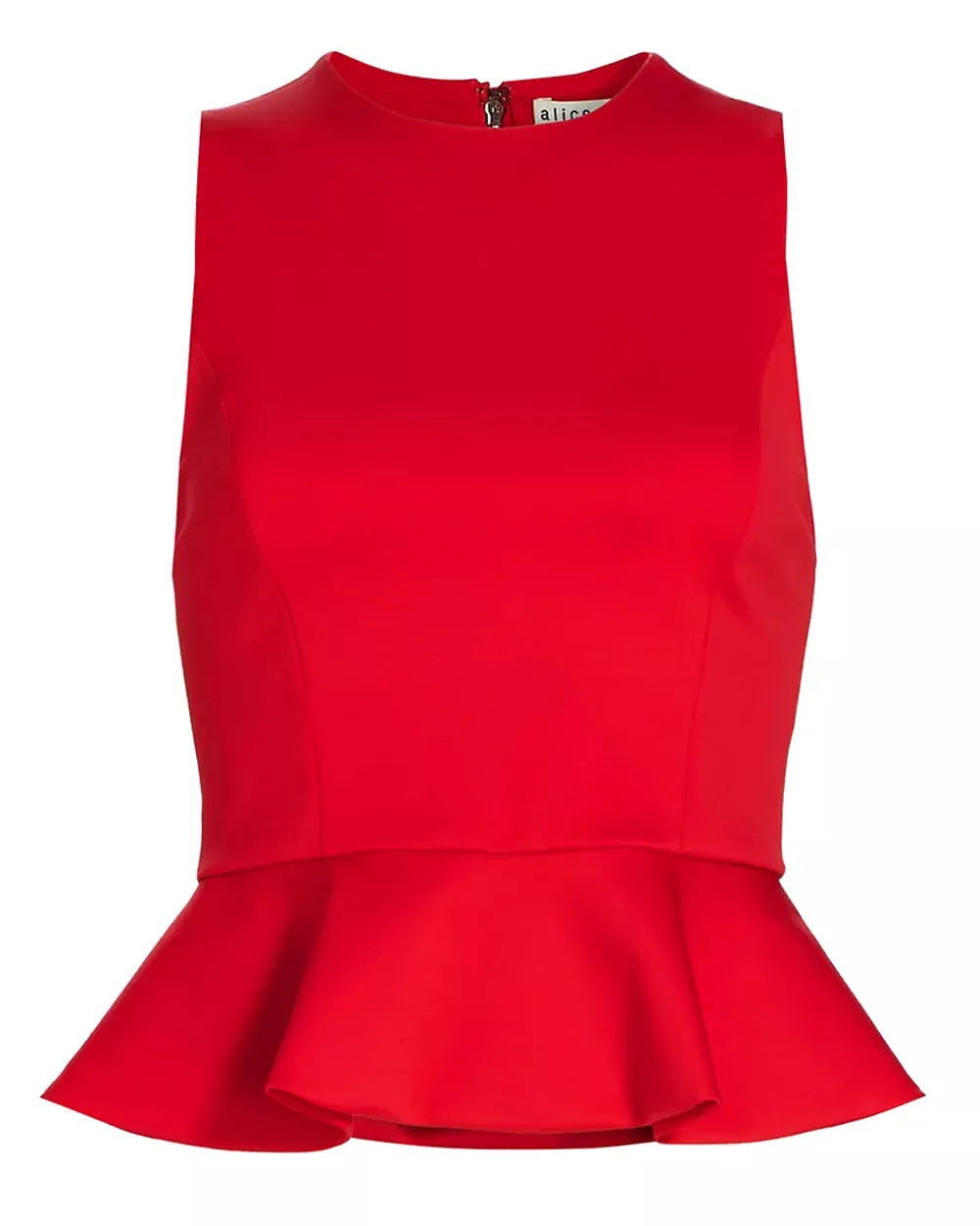 Bright Ruby Poppy Peplum Top