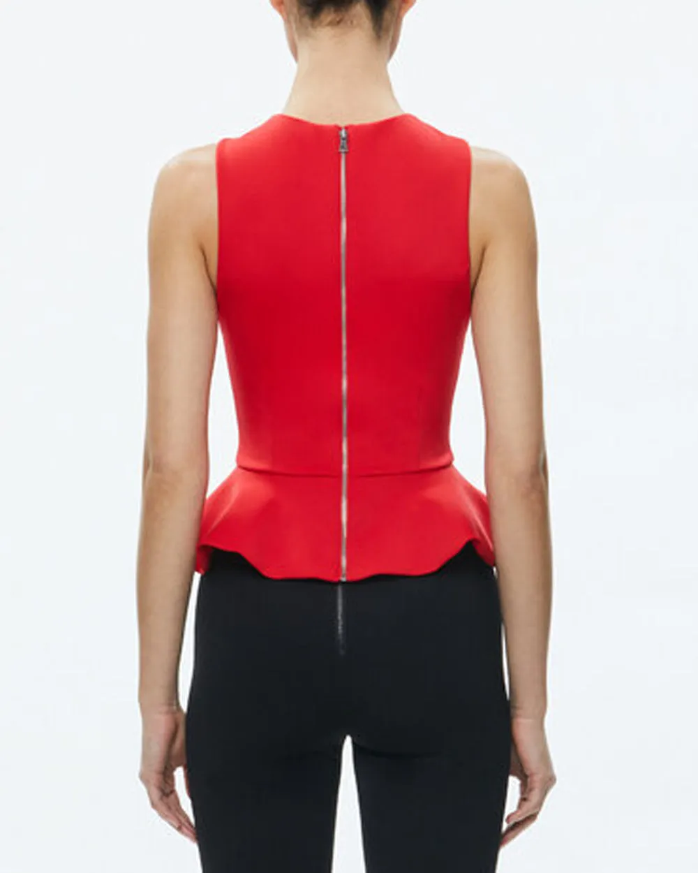 Bright Ruby Poppy Peplum Top