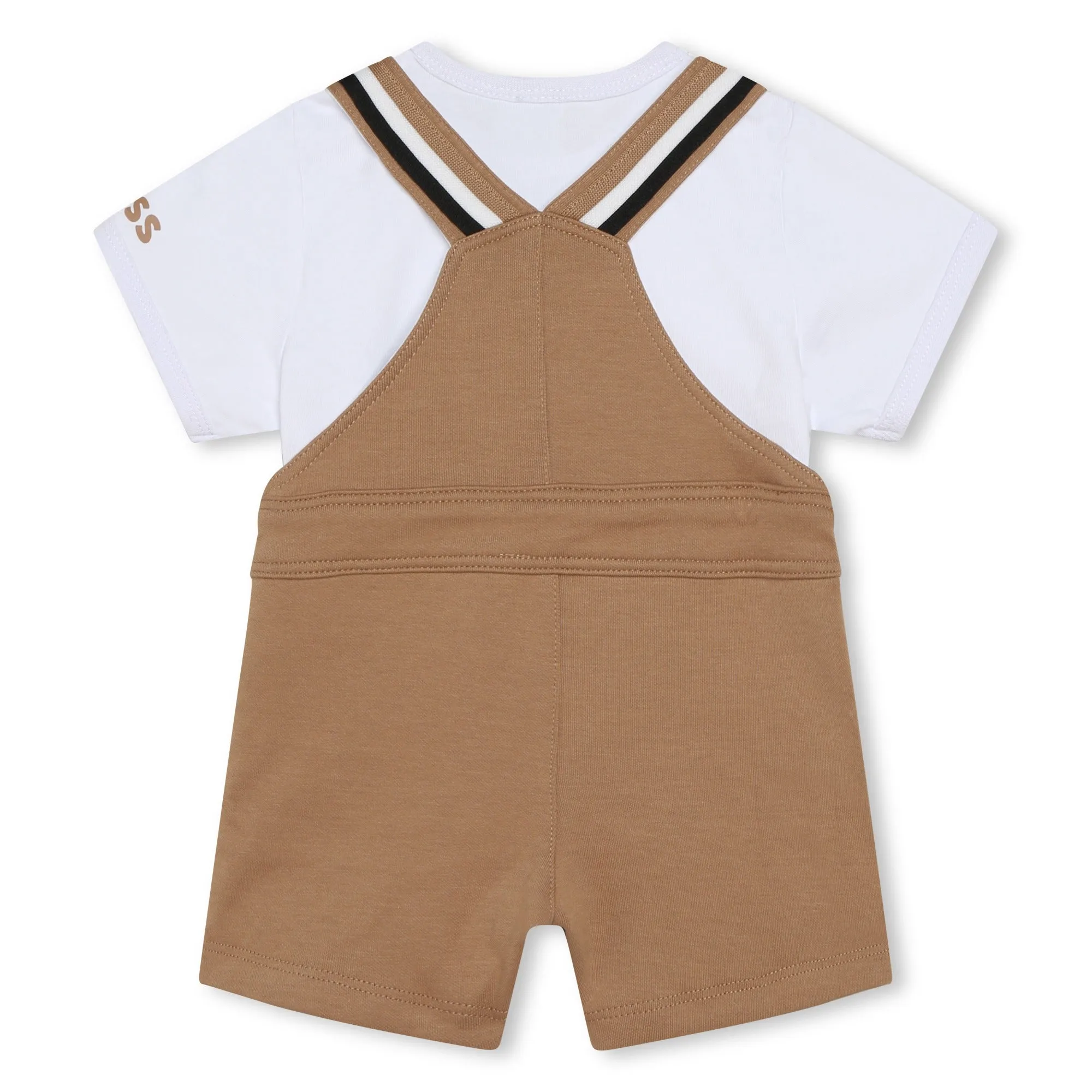 BROWN T-SHIRT+DUNGAREES SET