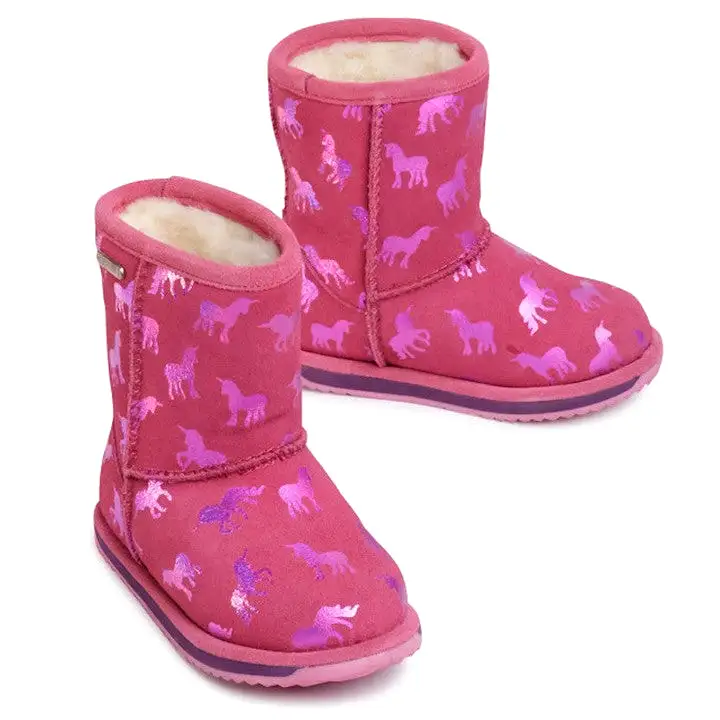 Brumby Kid's Unicorn Shearling Boot - Deep Pink