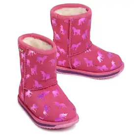 Brumby Kid's Unicorn Shearling Boot - Deep Pink