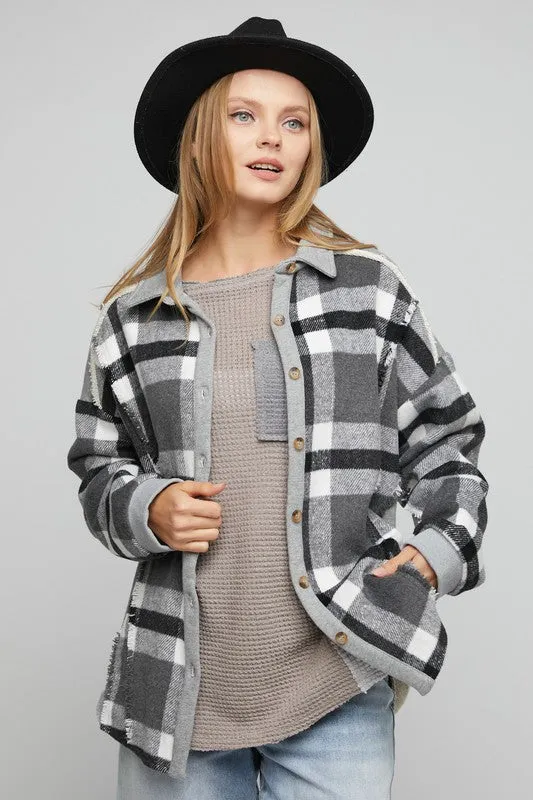 Charcoal Plaid Shacket