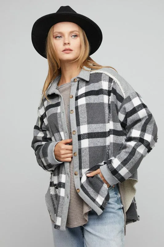 Charcoal Plaid Shacket