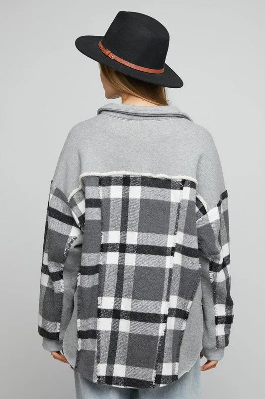 Charcoal Plaid Shacket