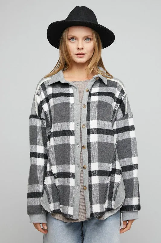 Charcoal Plaid Shacket