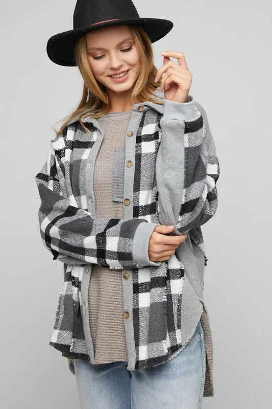 Charcoal Plaid Shacket