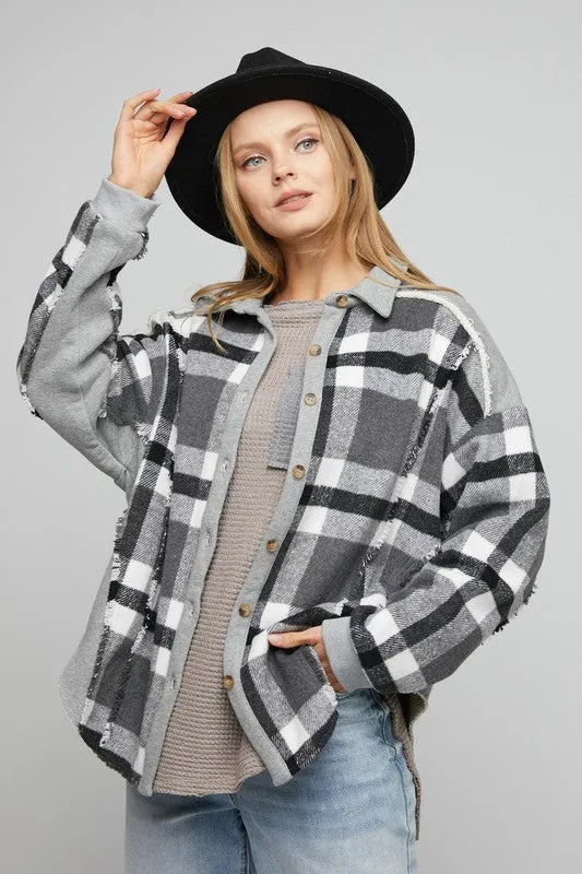 Charcoal Plaid Shacket