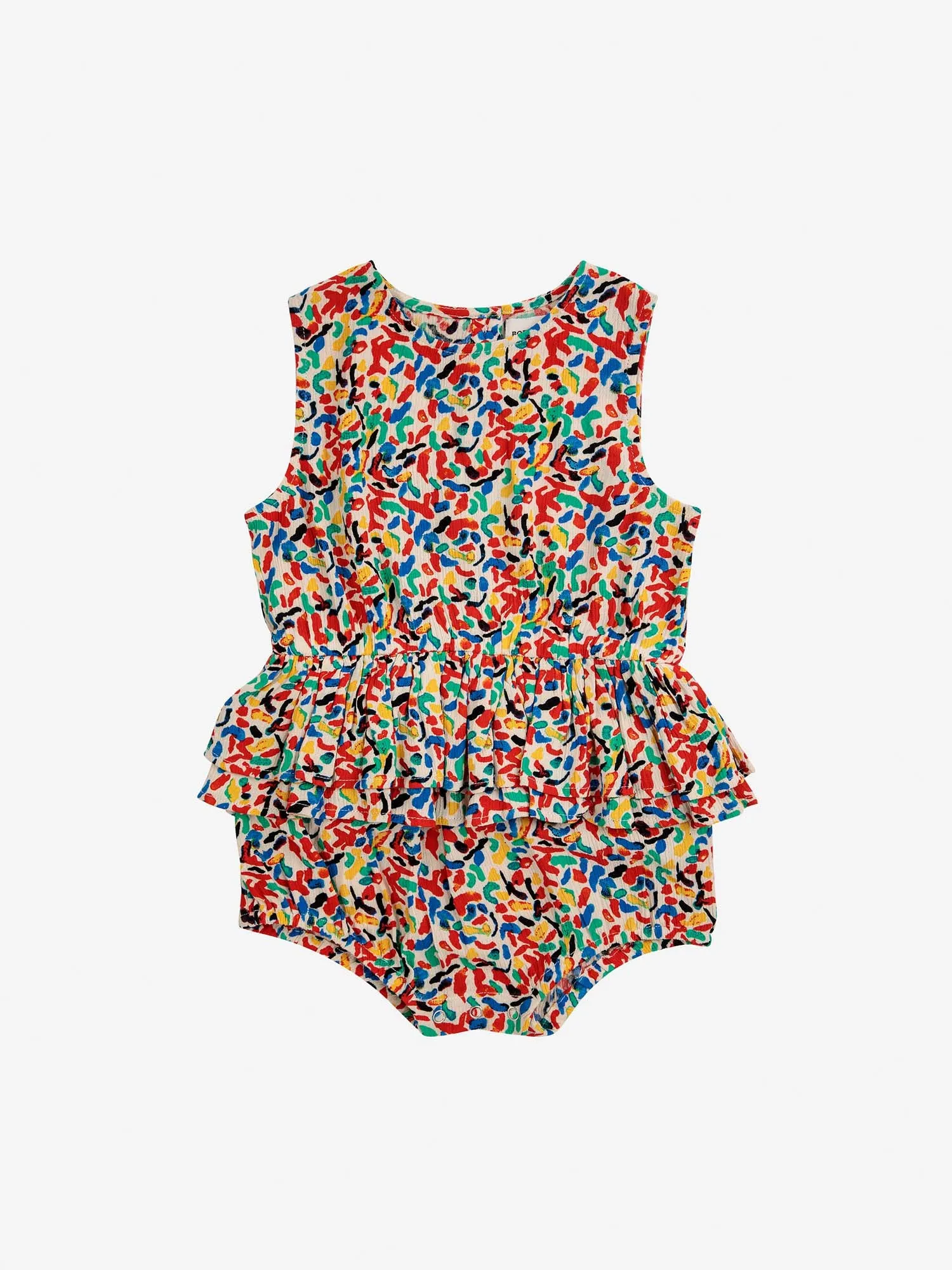 Confetti All Over Ruffle Woven Baby Romper