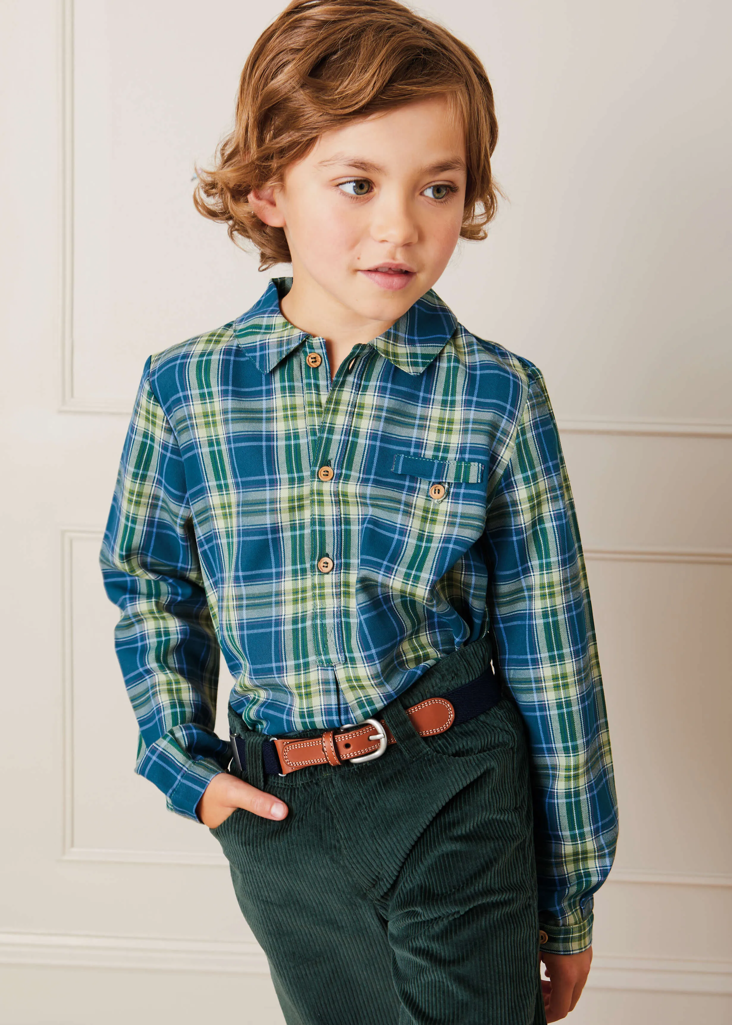 Corduroy Five Pocket Trousers In Green (4-10yrs)