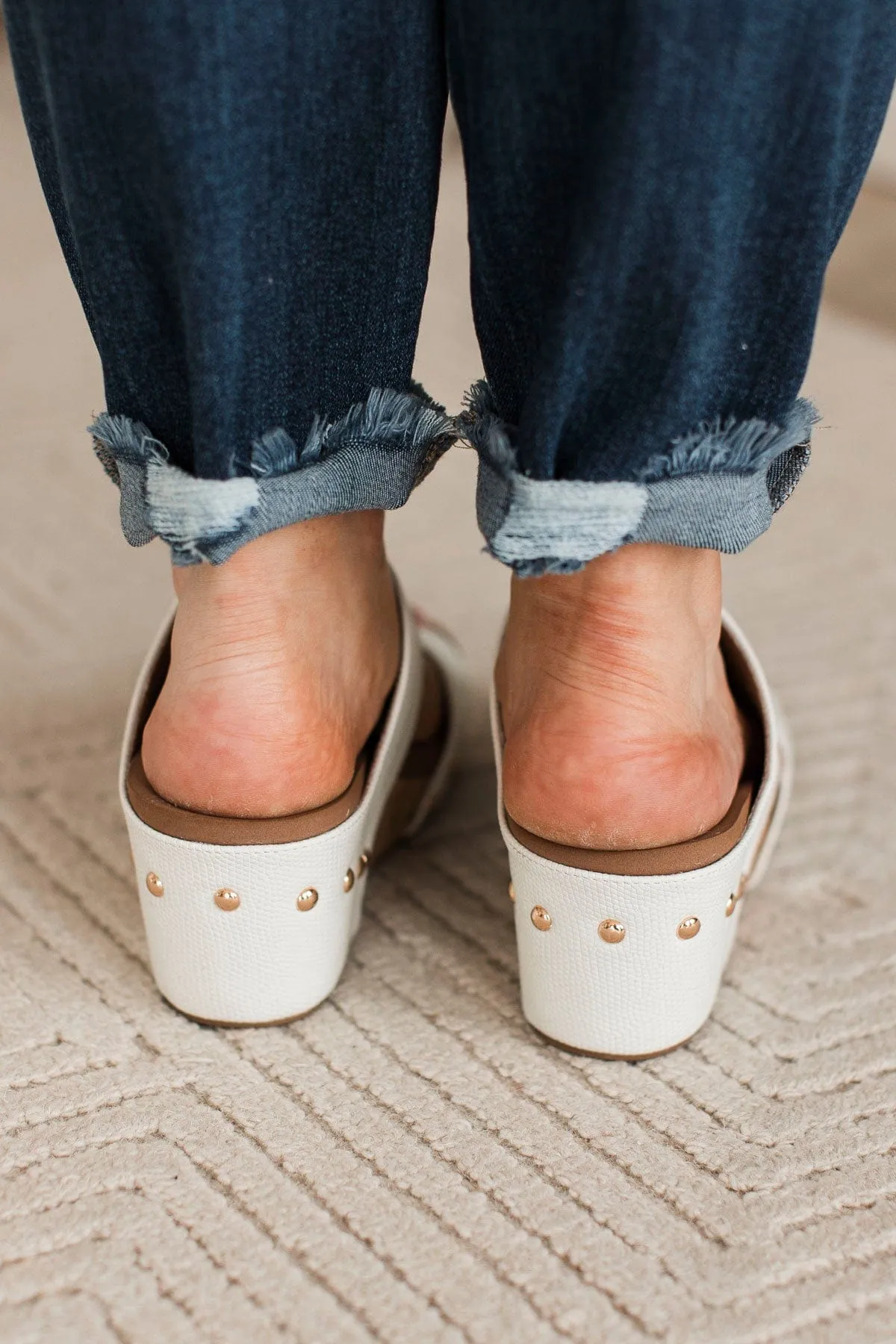 Corky's Taboo Wedge Sandals- White