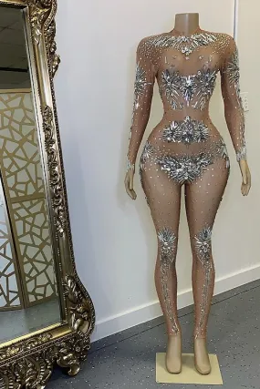 Dangerous woman Diamante Mesh Bodysuit