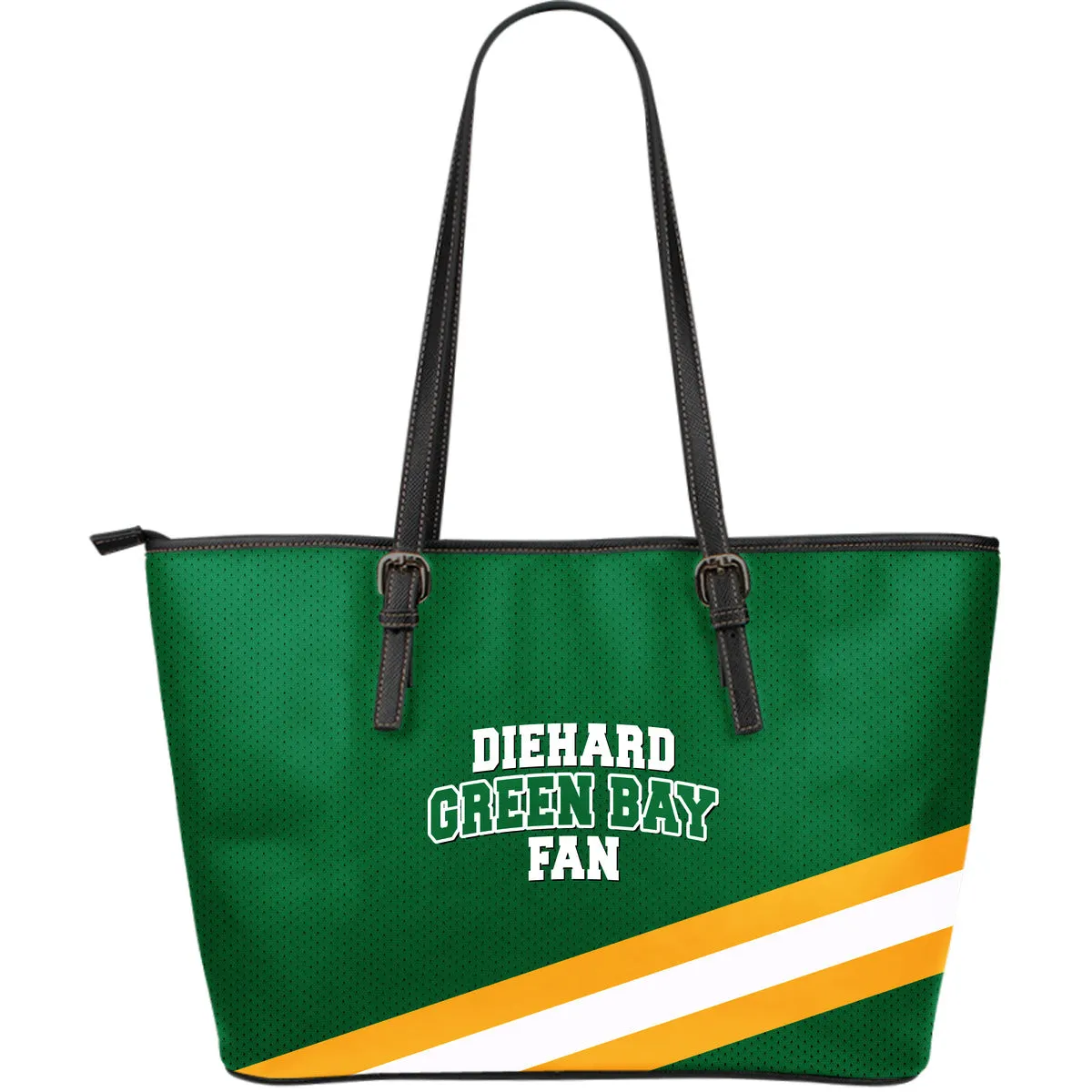 Diehard Green Bay Fan Sports Leather Tote Bag