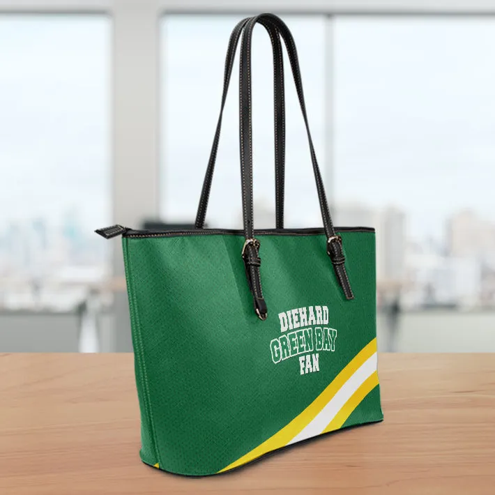 Diehard Green Bay Fan Sports Leather Tote Bag