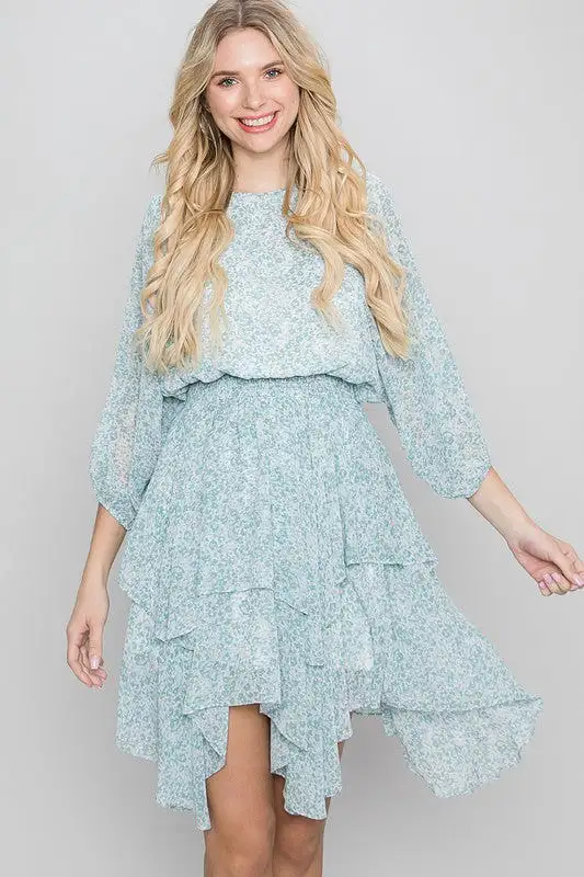 Ditzy Watercolor Dress - 2 Colors