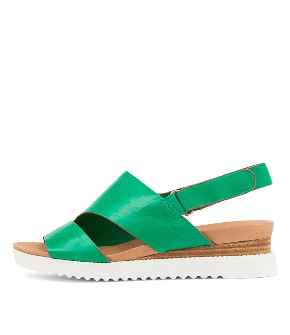 DJANGO & JULIETTE Allisery Spearmint Leather Sandals Ws