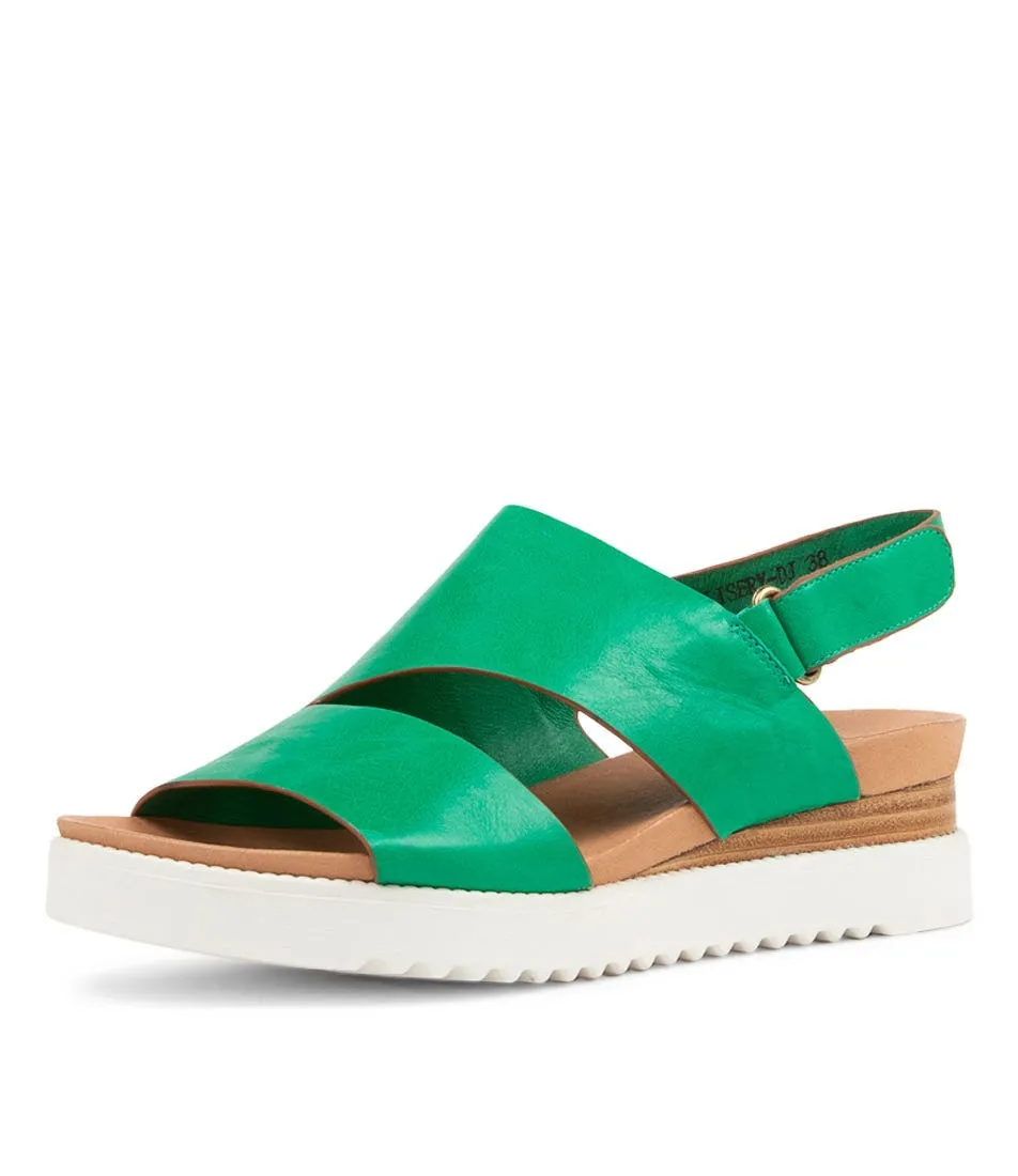 DJANGO & JULIETTE Allisery Spearmint Leather Sandals Ws