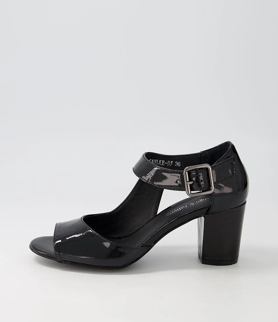 DJANGO & JULIETTE Carlee Black Patent Leather Sandals