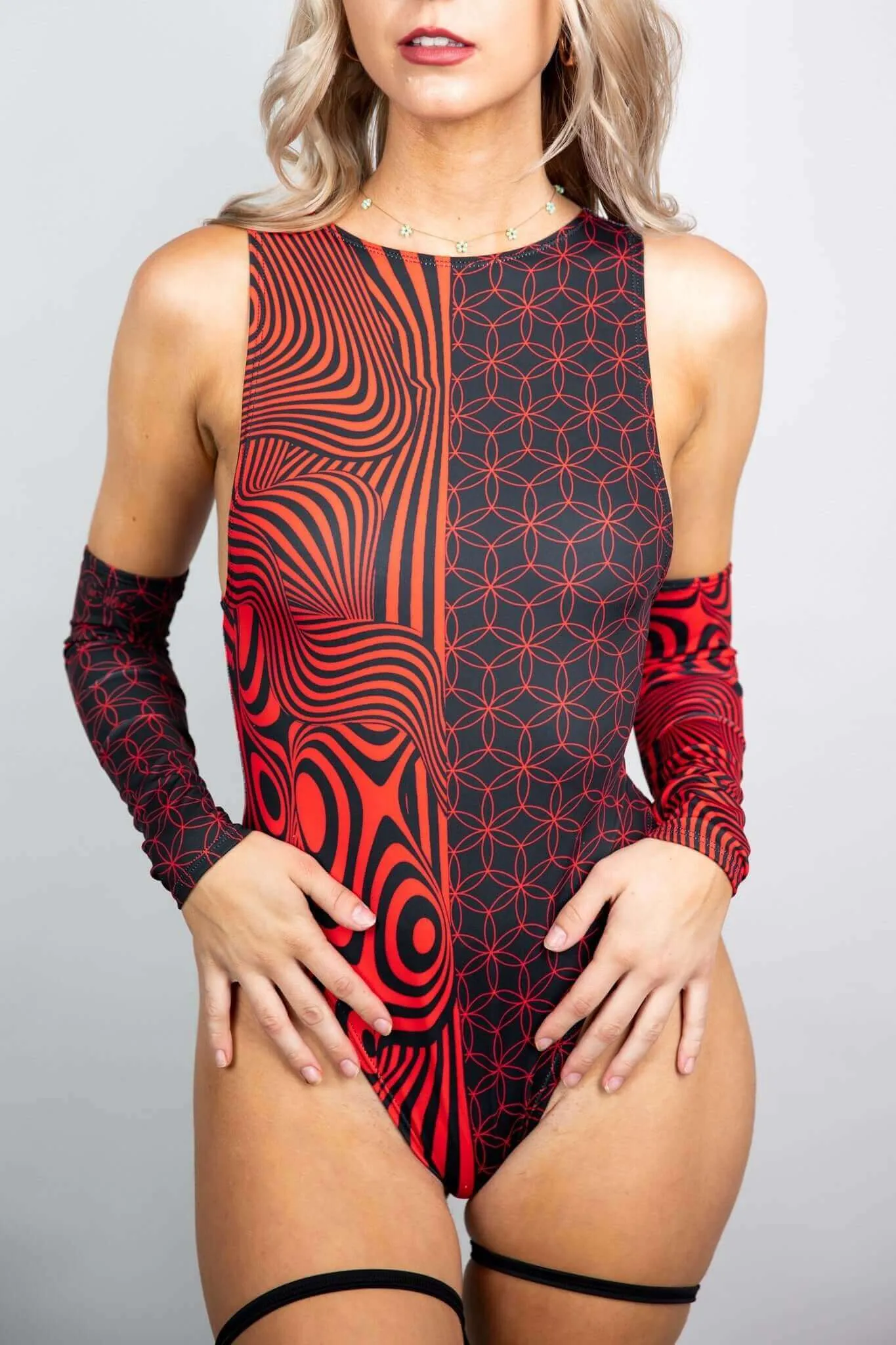 Duality Sideboob Bodysuit - Red