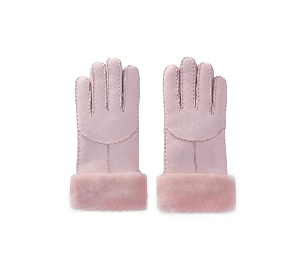 EVERAU Ladies Fluffy Sheepskin Wool Gloves Stacey