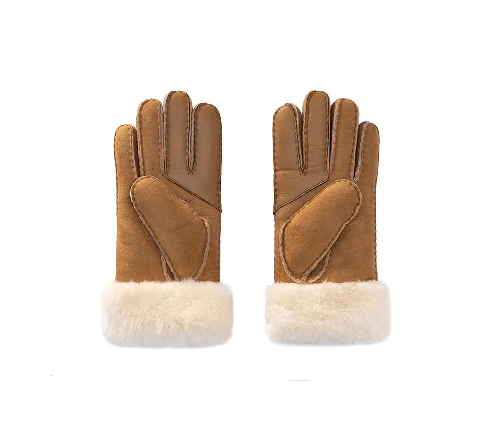 EVERAU Ladies Fluffy Sheepskin Wool Gloves Stacey