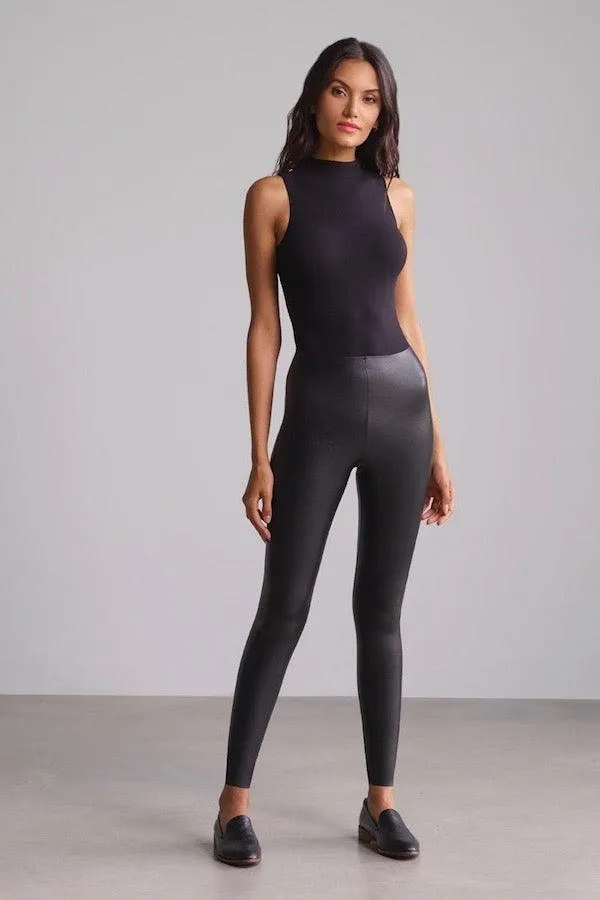 Faux Leather Legging W/ Perfect Control Black