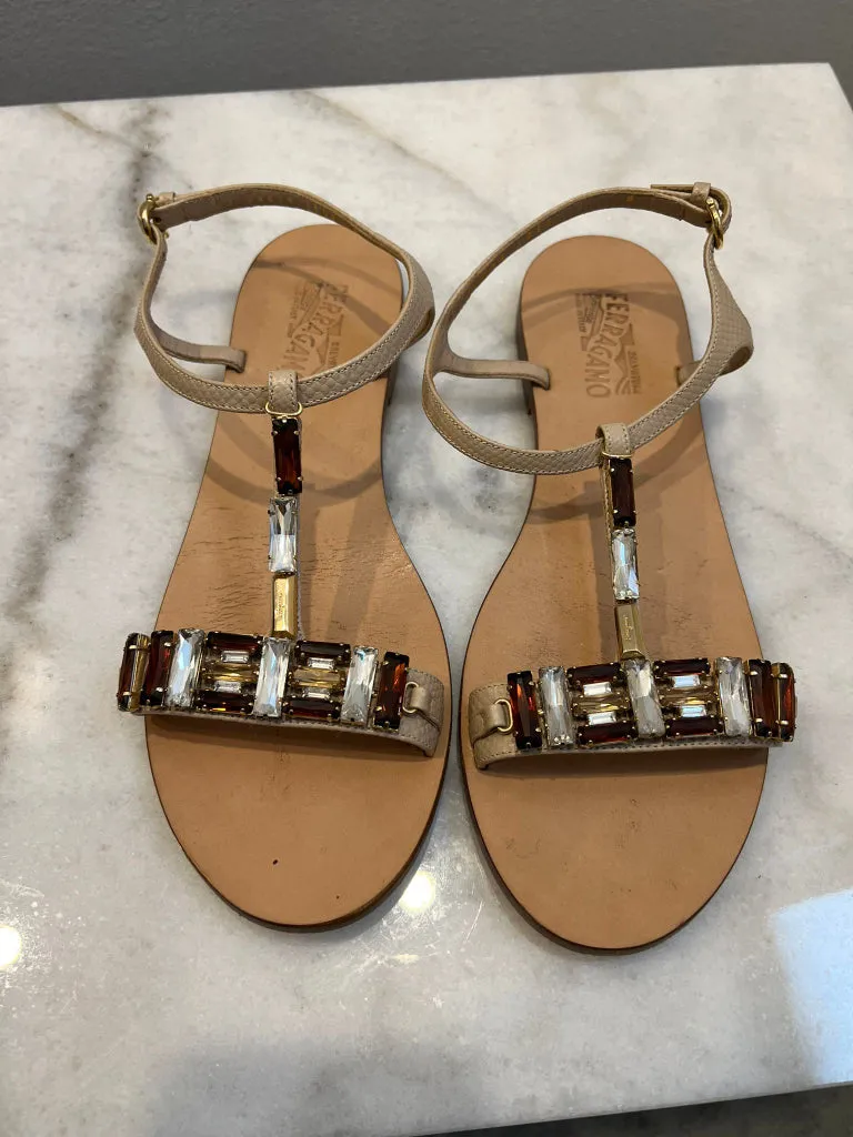 Ferragamo Embellished Sandals - size 38