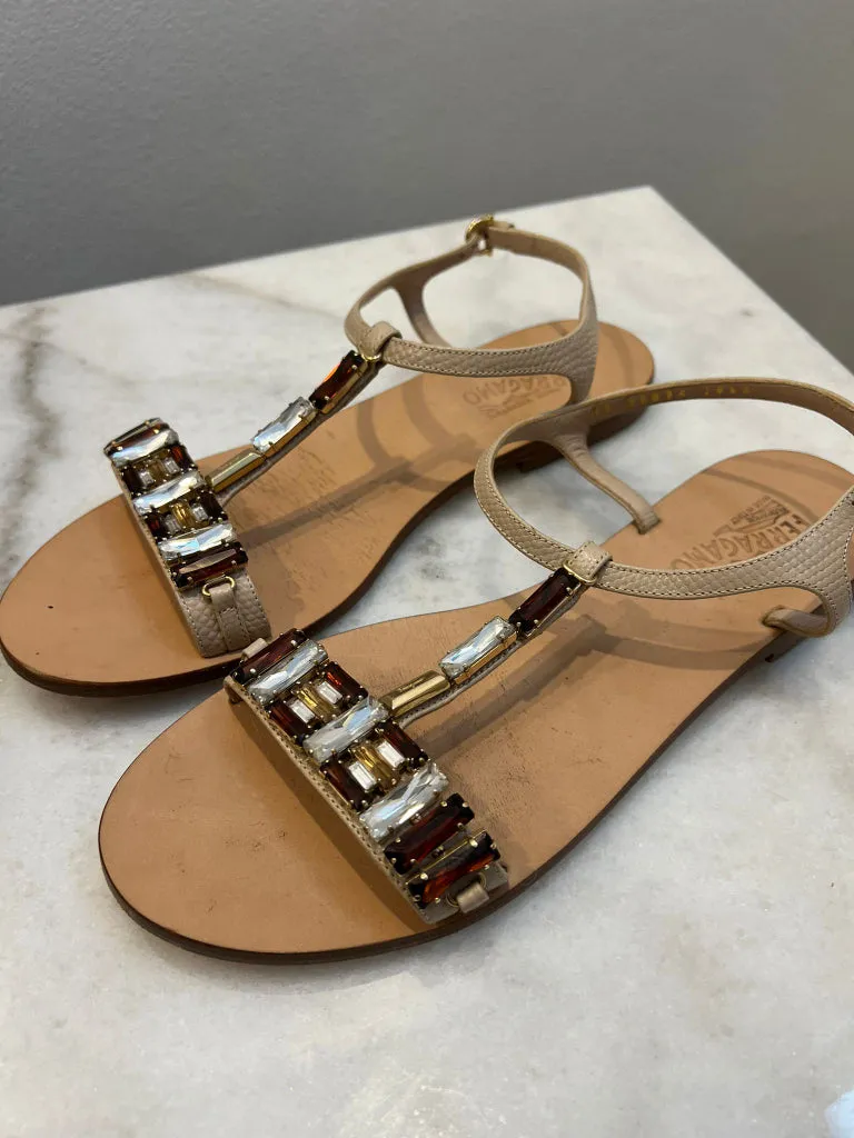 Ferragamo Embellished Sandals - size 38