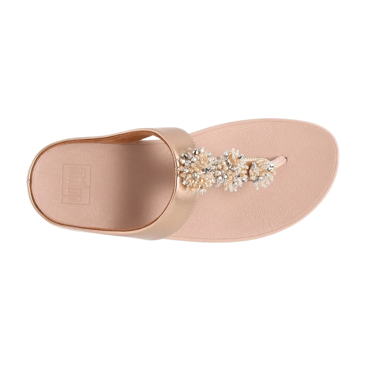 FitFlop Women's Rumba Beaded Rose Gold Thong