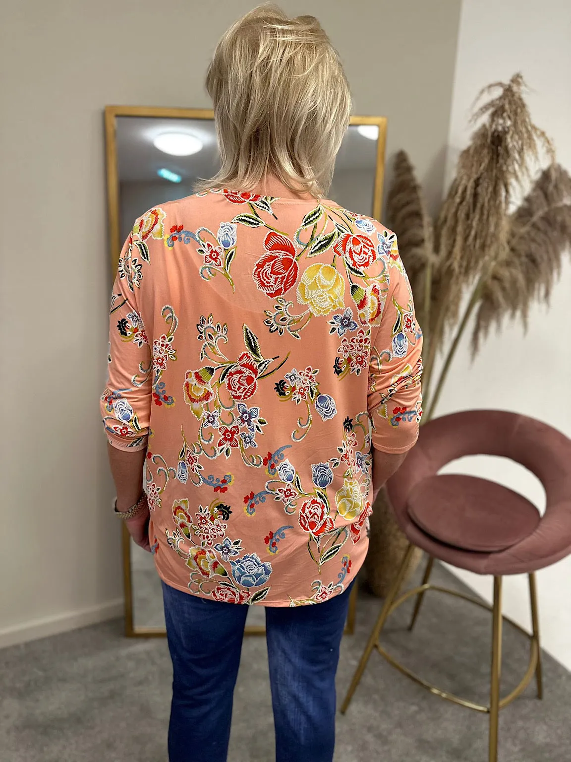 Floral Long Sleeve Zip Top Charlie