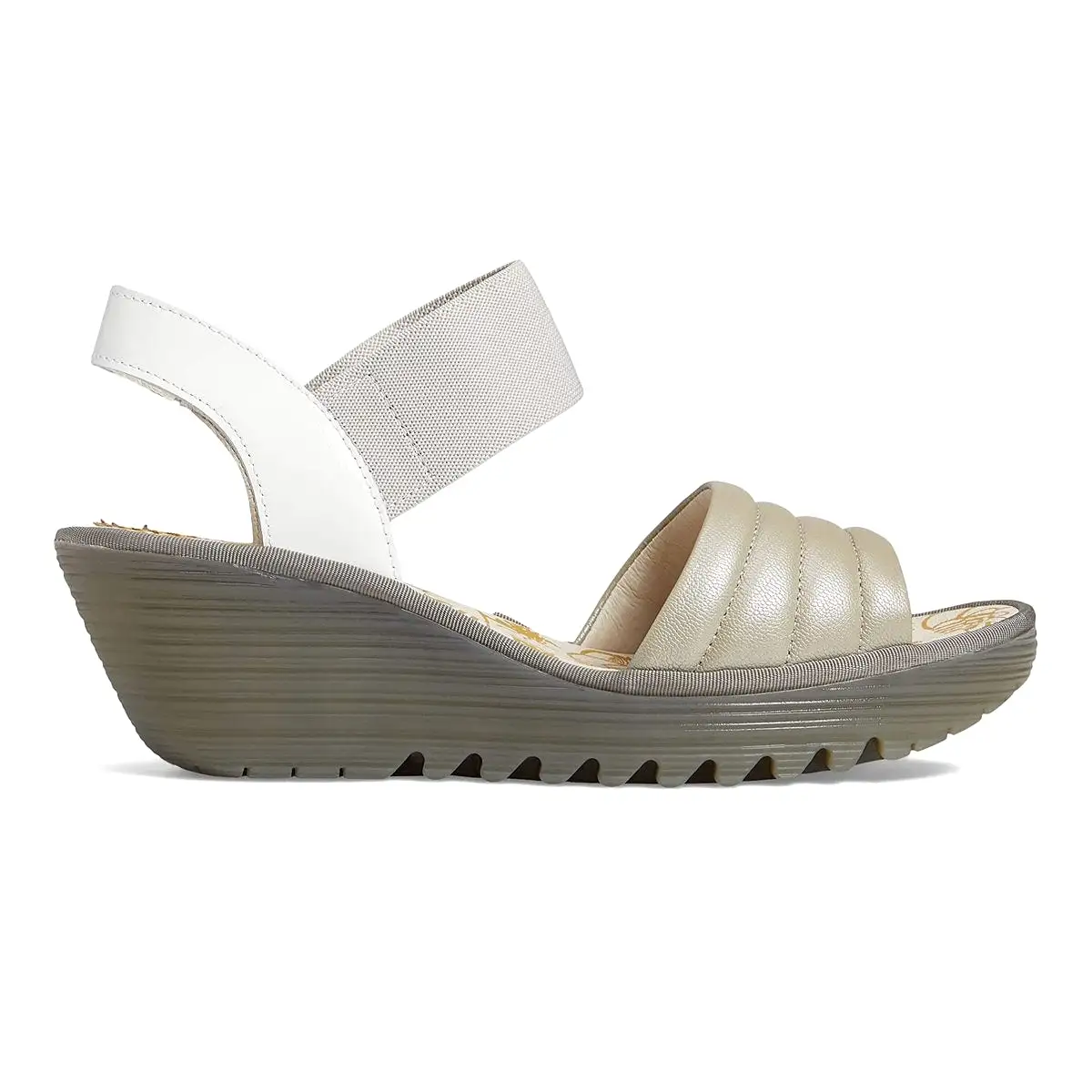 Fly London Women's Yiko414 Silver/Off White Borg