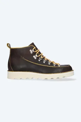 Fracap leather shoes LINE men's brown color