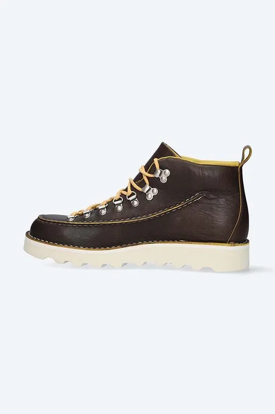 Fracap leather shoes LINE men's brown color