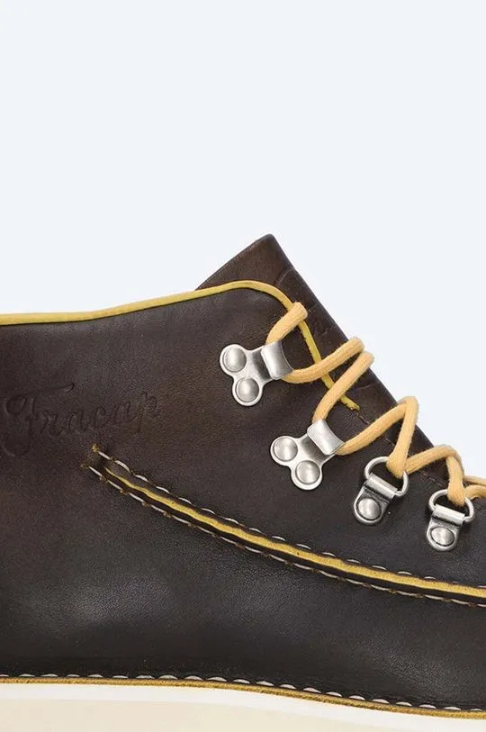 Fracap leather shoes LINE men's brown color