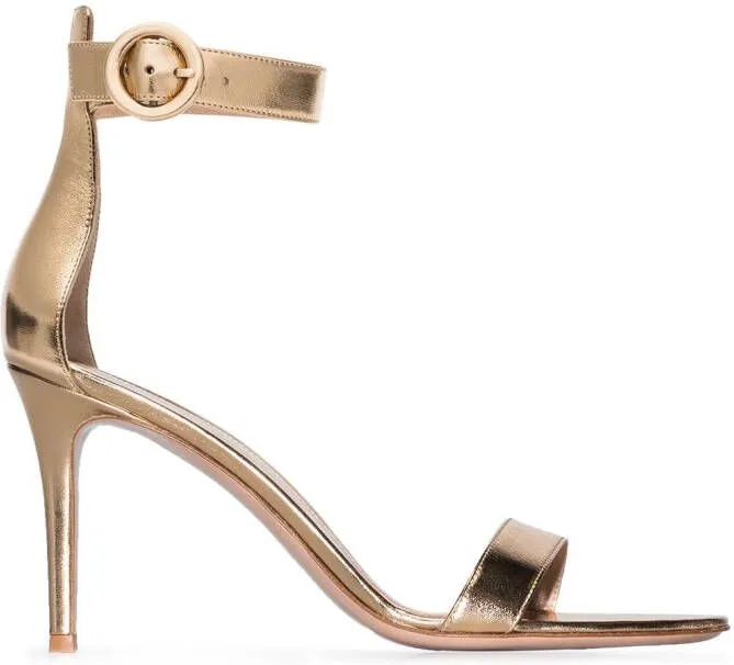 Gianvito Rossi Portofino 85mm leather sandals Gold