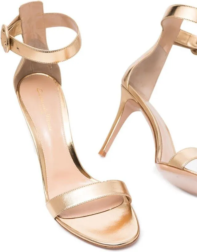 Gianvito Rossi Portofino 85mm leather sandals Gold