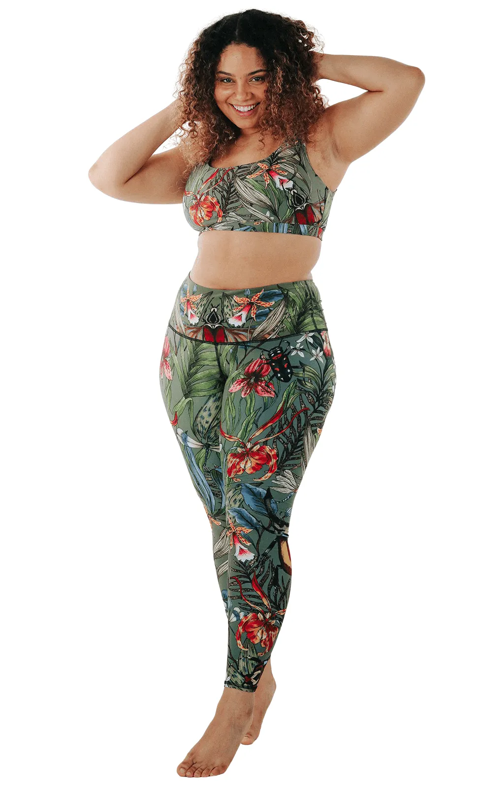 Green Thumb Printed Yoga Leggings