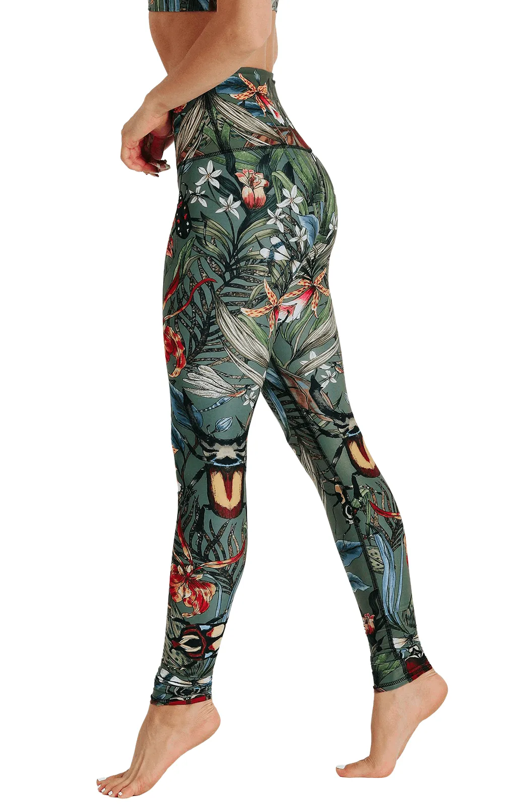 Green Thumb Printed Yoga Leggings